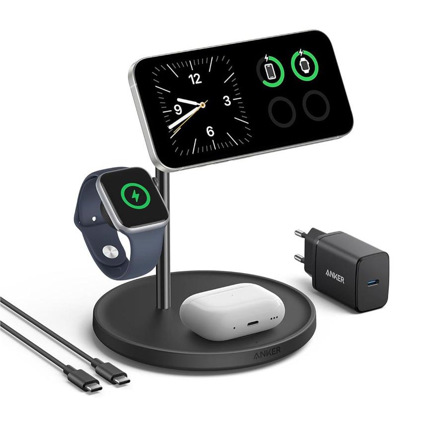 Image of Anker MagGo þráðlaus hleðslustandur 15W svartur