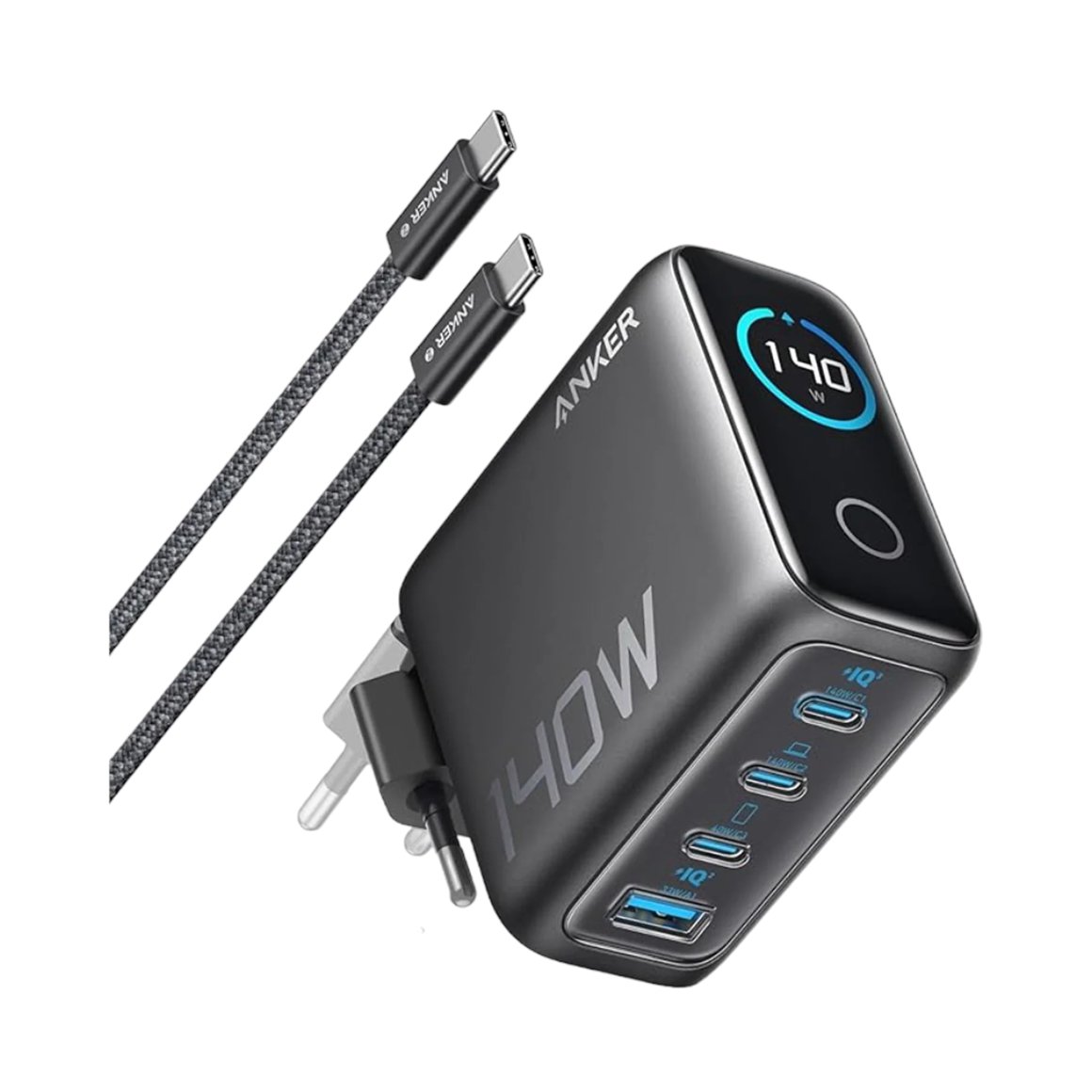 Anker 140W 4 porta USB-C PD 3.1 hleðslutæki m/USB-C kapli