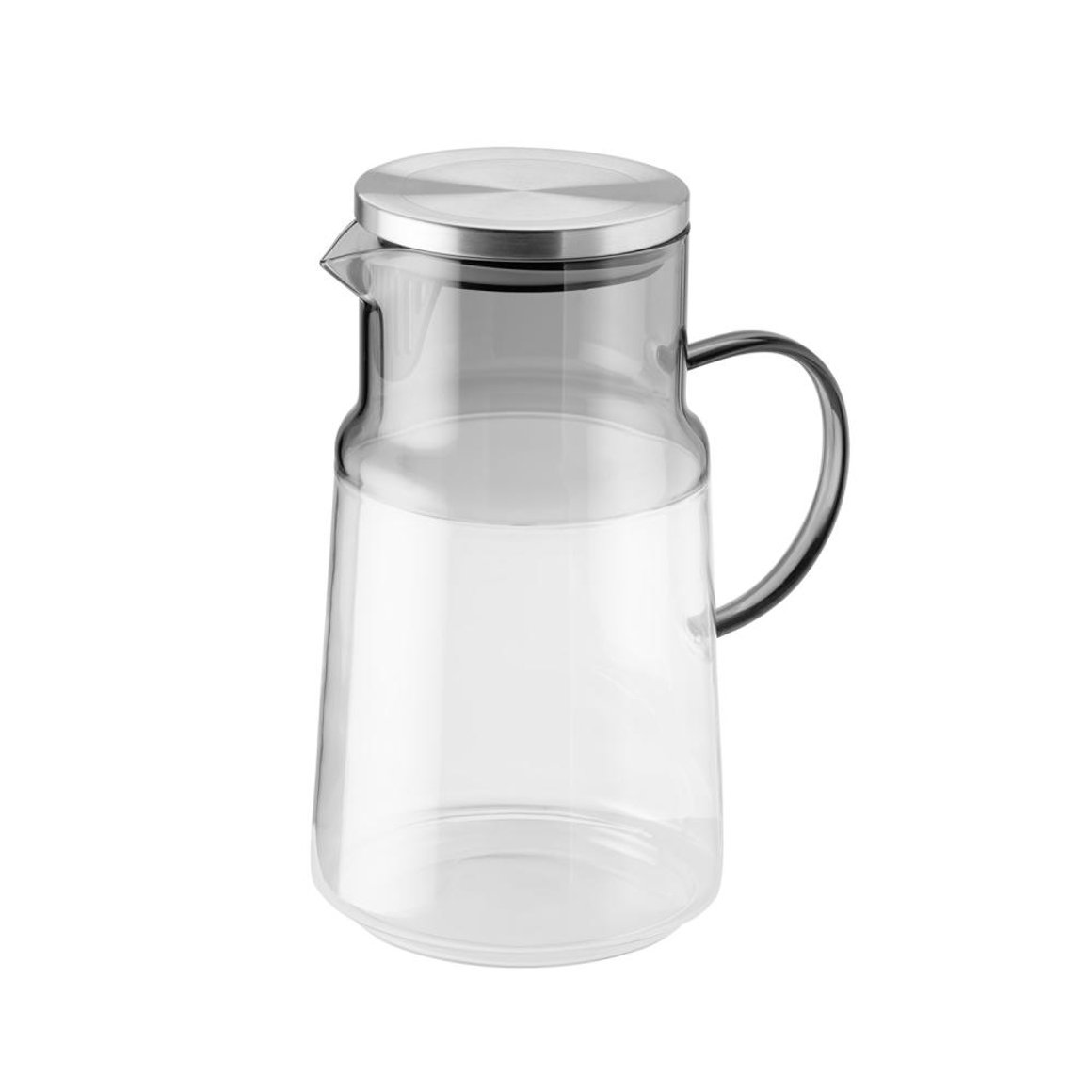 Image of APS Kanna gler með stálloki & handfangi 2ltr clear/grey