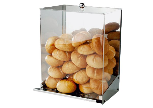 Image of APS Box/skammtari fyrir smábrauð glær INOX