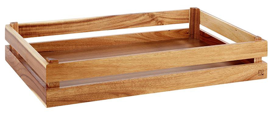 Image of APS Viðarkassi 56x35cm Superbox acacia brown