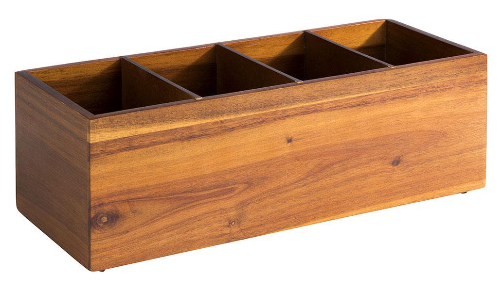 Image of APS Viðarkassi woody 36 x 14cm 4 hólf brown