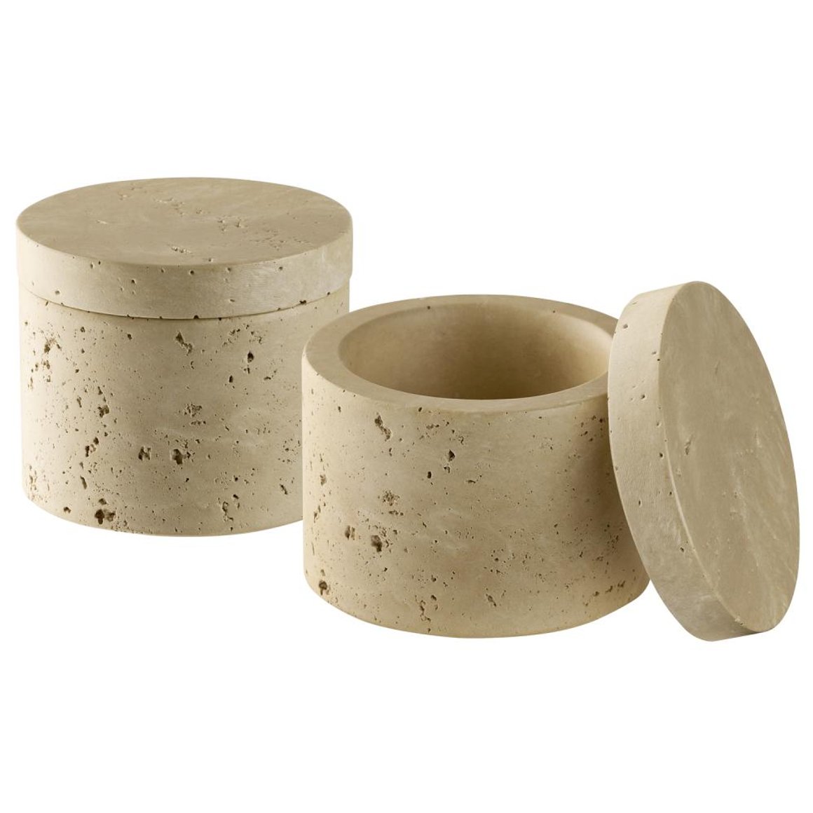 Image of APS Krukka með loki 2stk steinn ö6cm h:5cm Minera