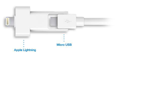 Innergie MagiCable Duo Lightning og Micro USB snúra