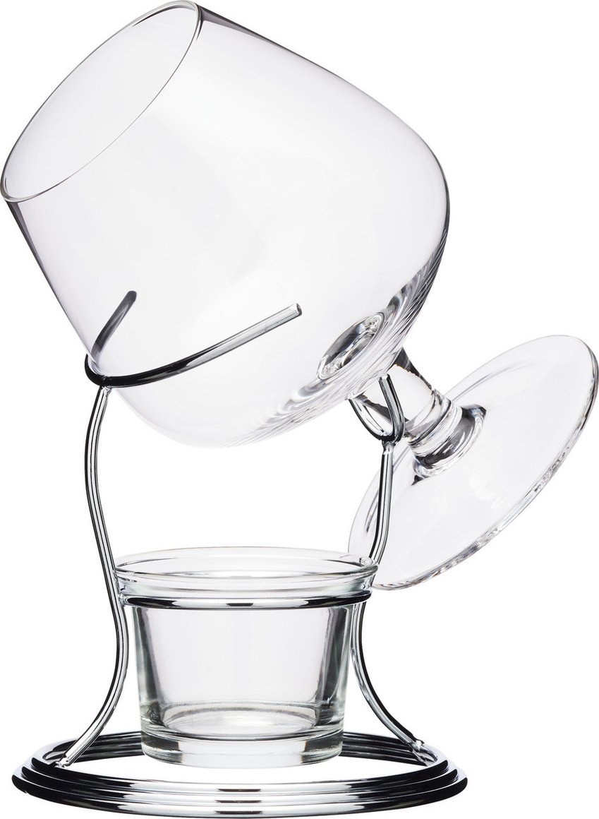 Barcraft Brandý sett glas og hitastandur