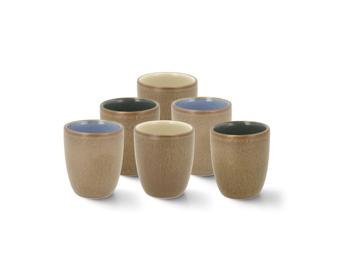 Bitz Wood krús espresso 6stk blandaðir litir