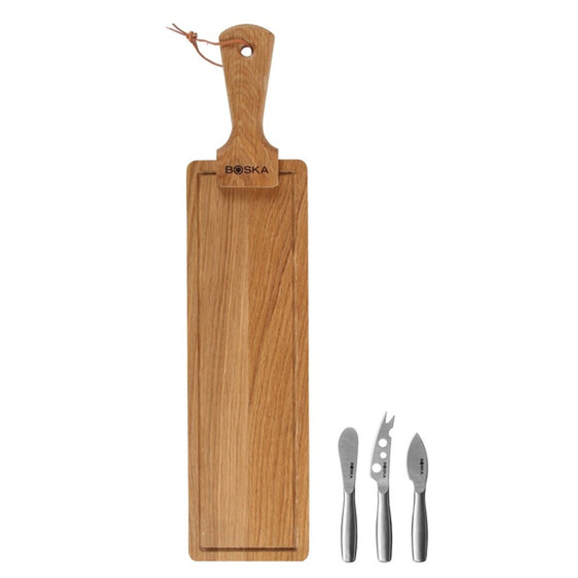 Image of Ostahnífar 3stk og Trébretti