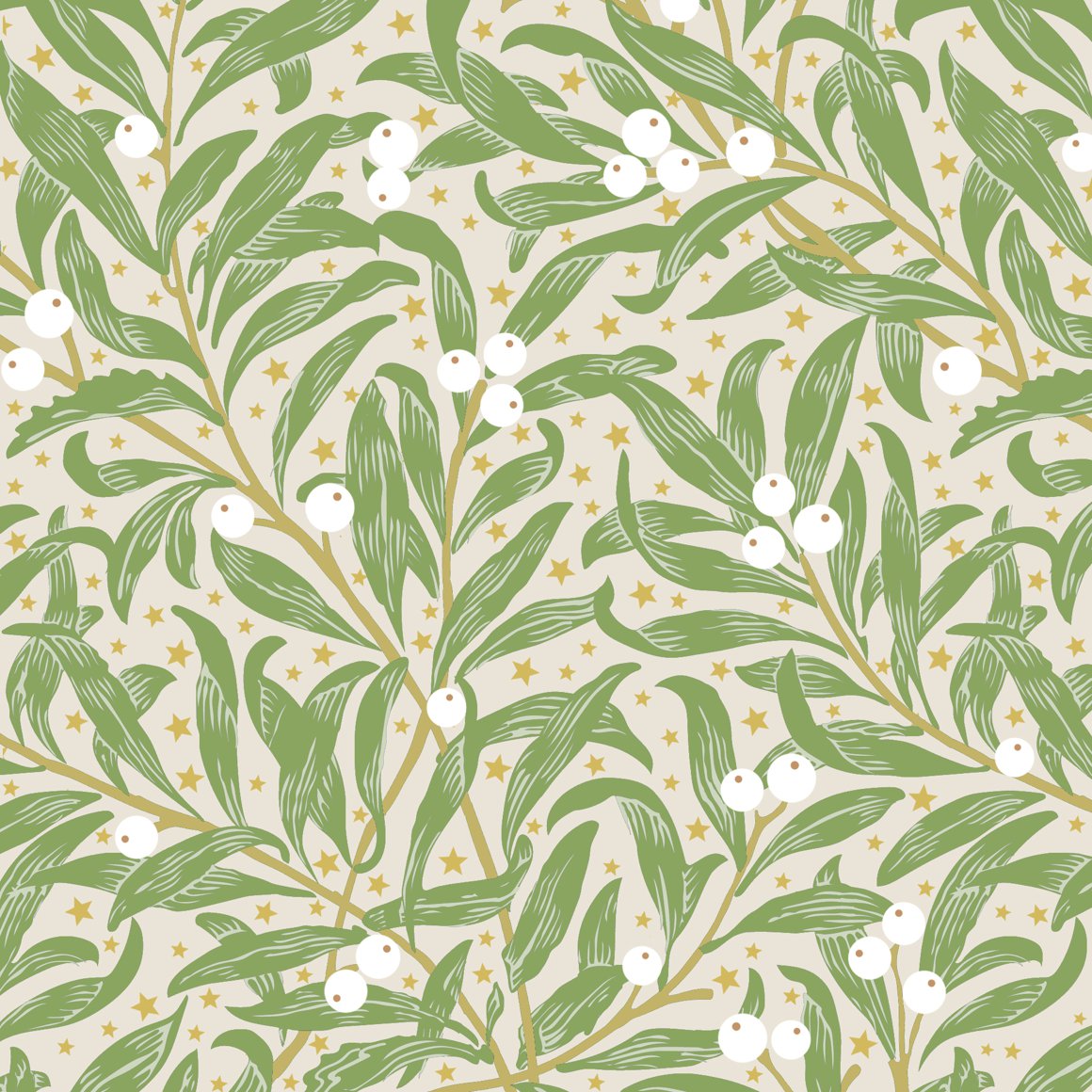 Image of Braun Company Servíettur 3laga 20stk 33x33cm Leaves cream