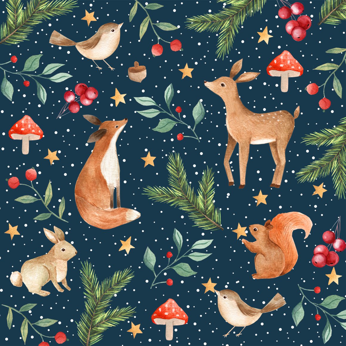Image of Braun Company Servíettur 3laga 20stk 33x33cm Winternight