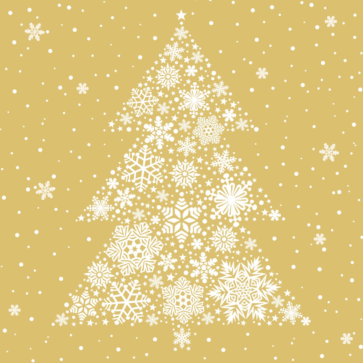 Image of Braun Company Servíettur 3laga 20stk 33x33cm Crystal Tree gold