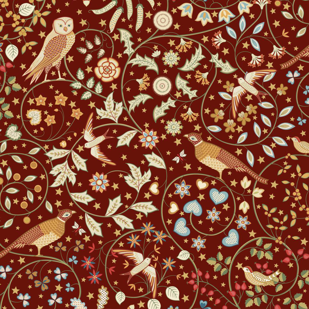 Image of Braun Company Servíettur 3laga 20stk 33x33cm Magical forest rubin