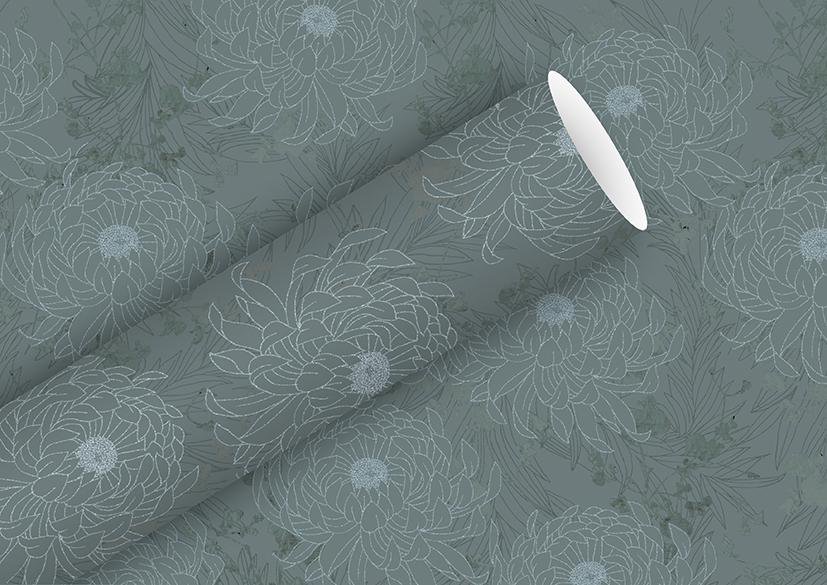 Braun Company Gjafapappír 2m x 70cm Coco grey
