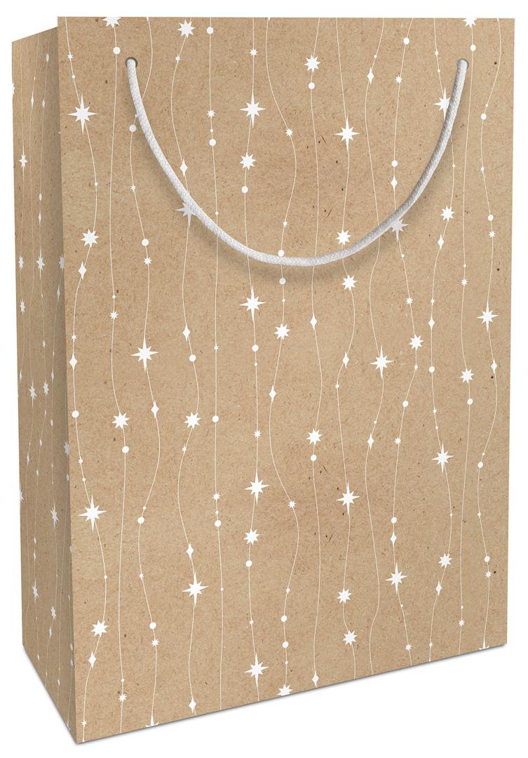 Image of Braun Company Gjafapoki 23x33x11cm ByNature White stars nature