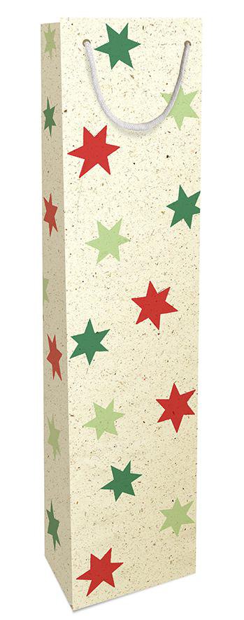 Image of Braun Company Gjafapoki 9x36x7cm ByNature Stars red and green