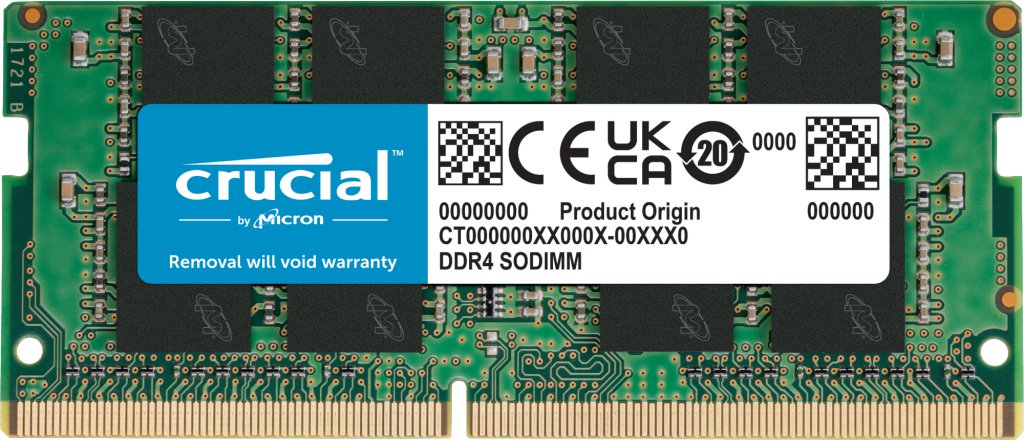 Image of Crucial 16GB DDR4 1x16GB 3200MT/s SODIMM CL22 vinnsluminni