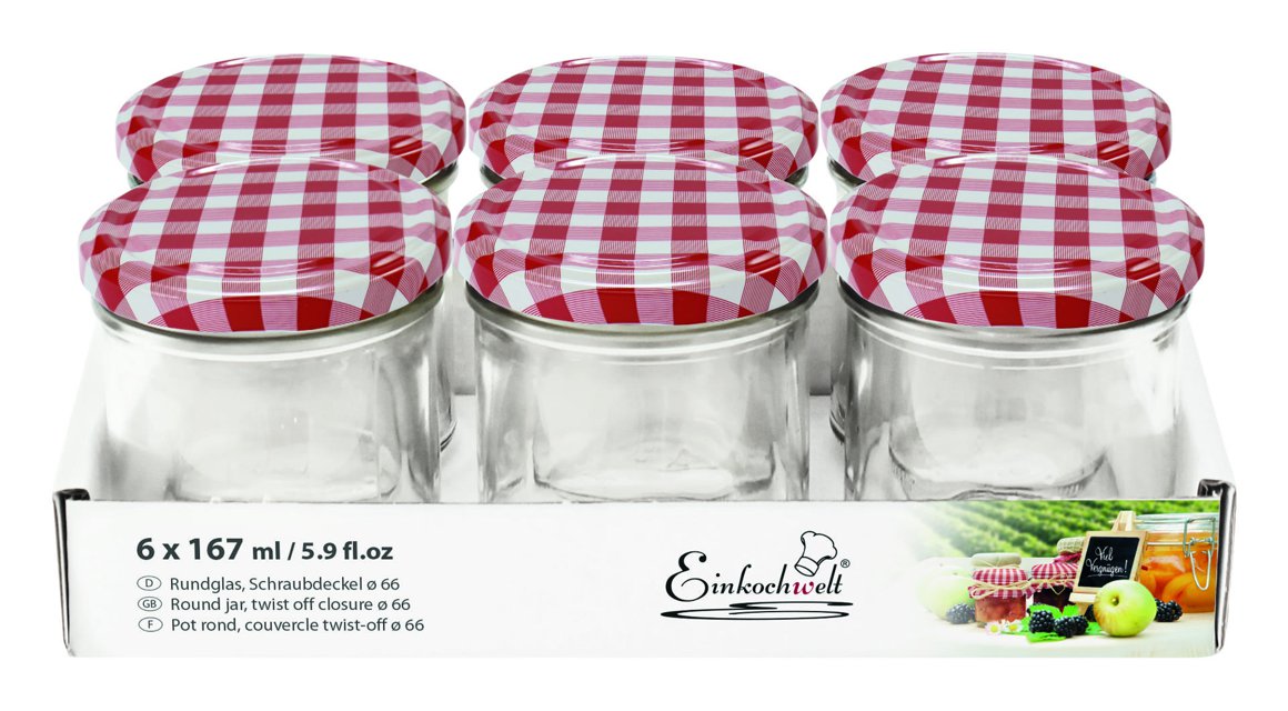 Einkochwelt Krukkur 167ml m/skrúfuðu loki 6stk