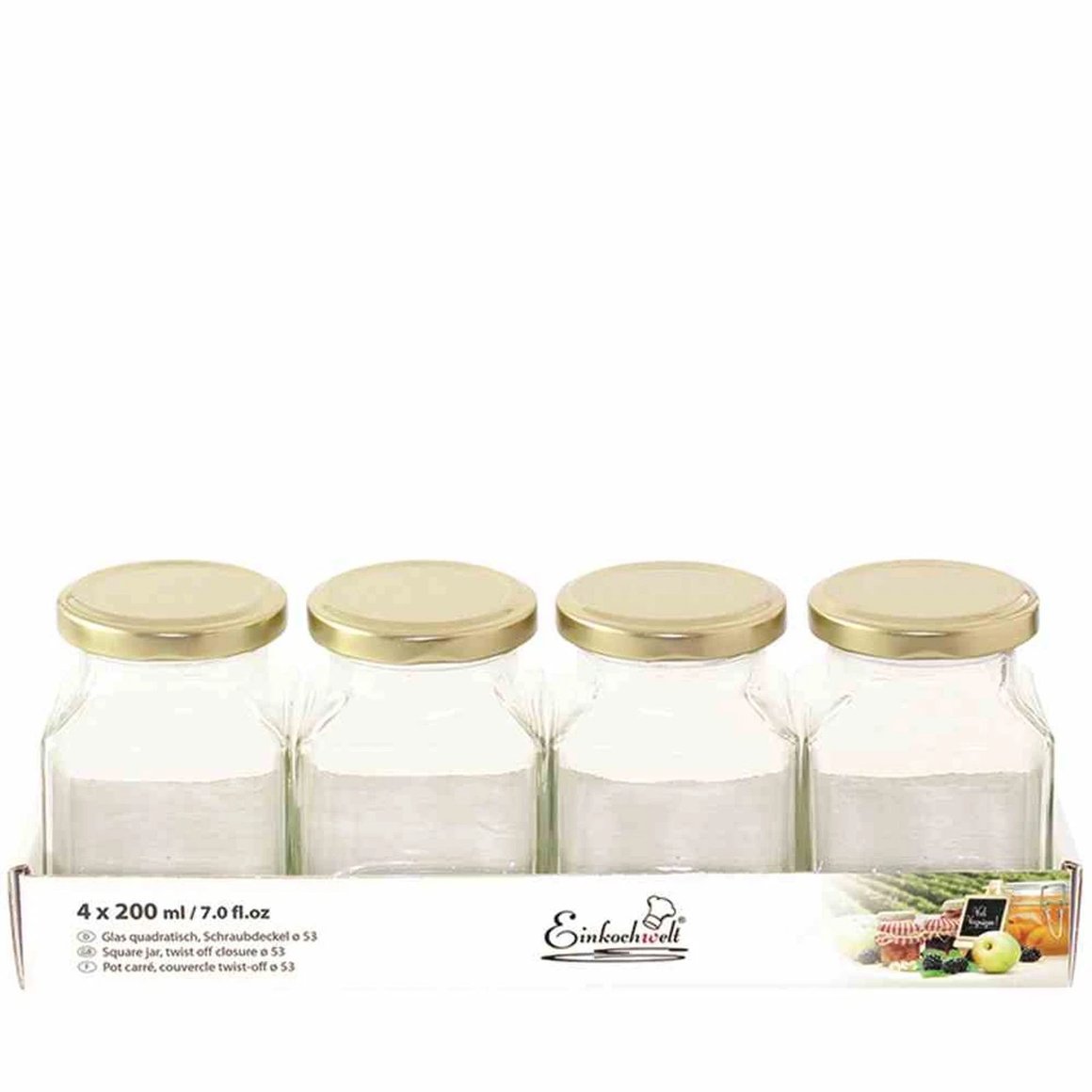 Einkochwelt Krukkur 200ml m/skrúfuðu loki 4stk