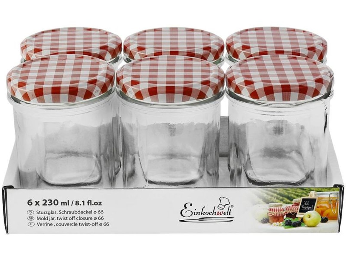 Einkochwelt Krukkur 230ml m/skrúfuðu loki 6stk