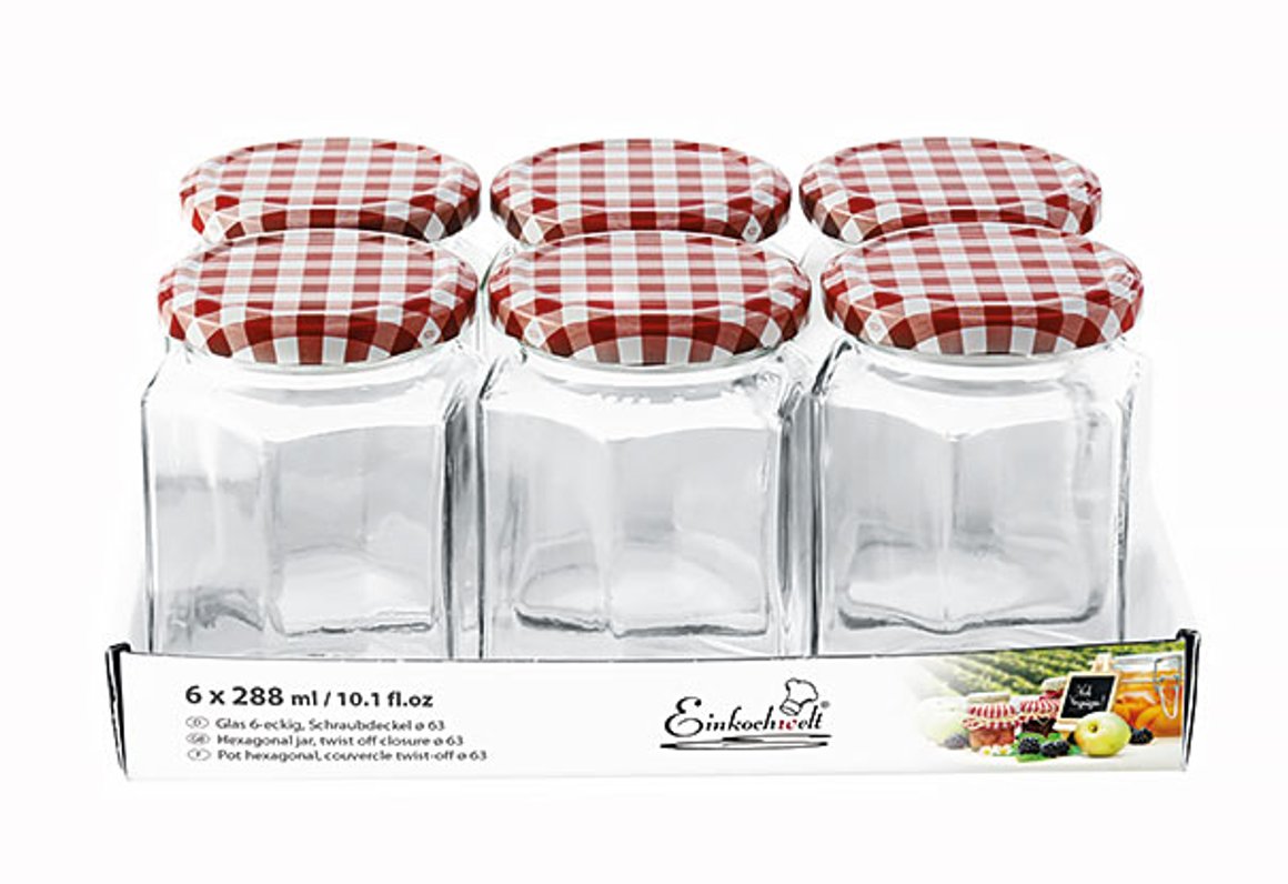 Einkochwelt Krukkur 288ml m/skrúfuðu loki 6stk