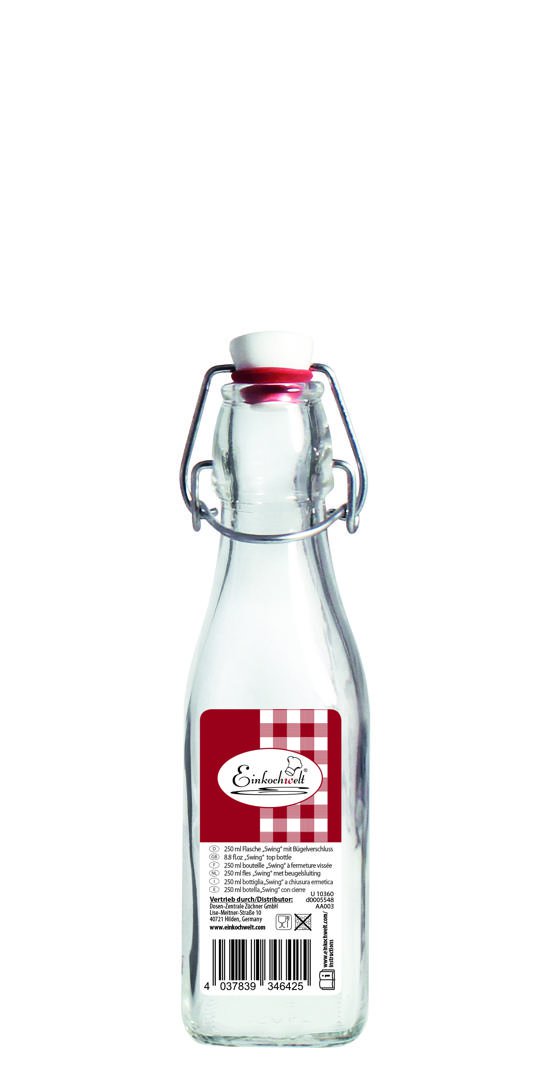 Einkochwelt Flaska 250ml m/smeltum tappa