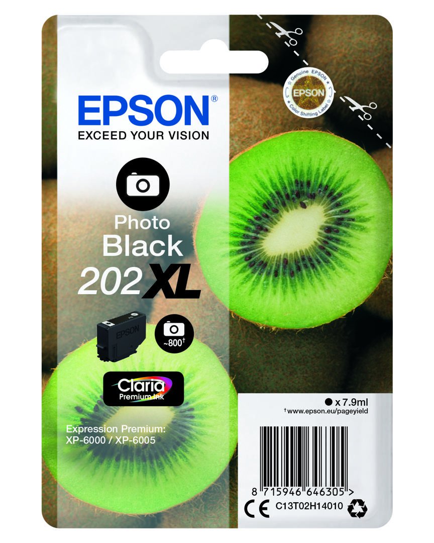 Epson T02GH P.Svart/Black blek 7,9 ml