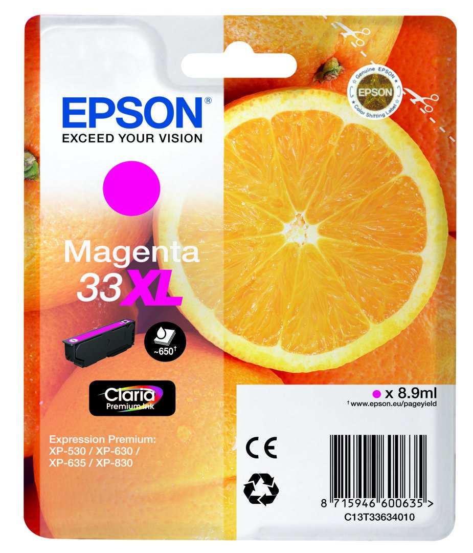Image of Epson T3363 XL Magenta/Rautt blenk 8,9 ml