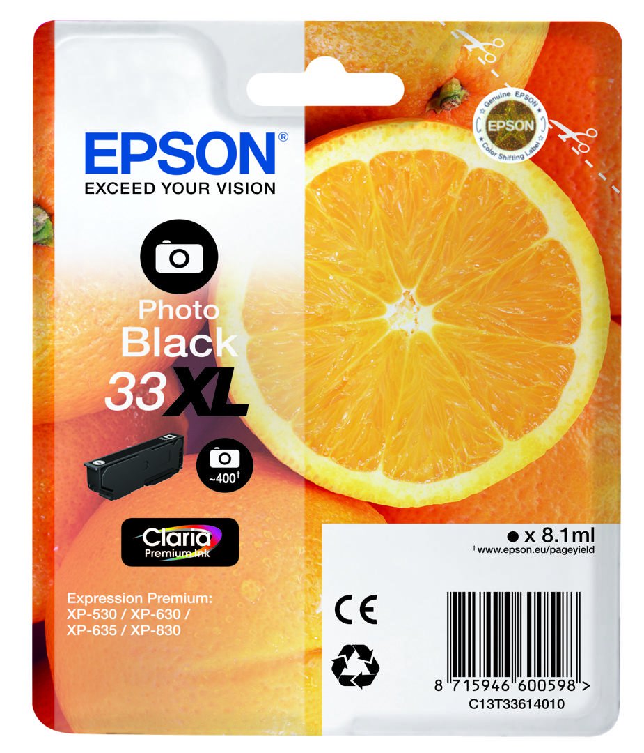 Epson T3361 XL Photo Black/Svart blek 8,1 ml