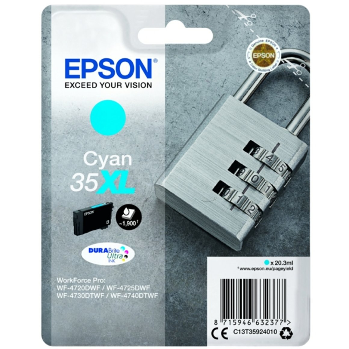Epson Singlepack Cyan 35XL DURABrite