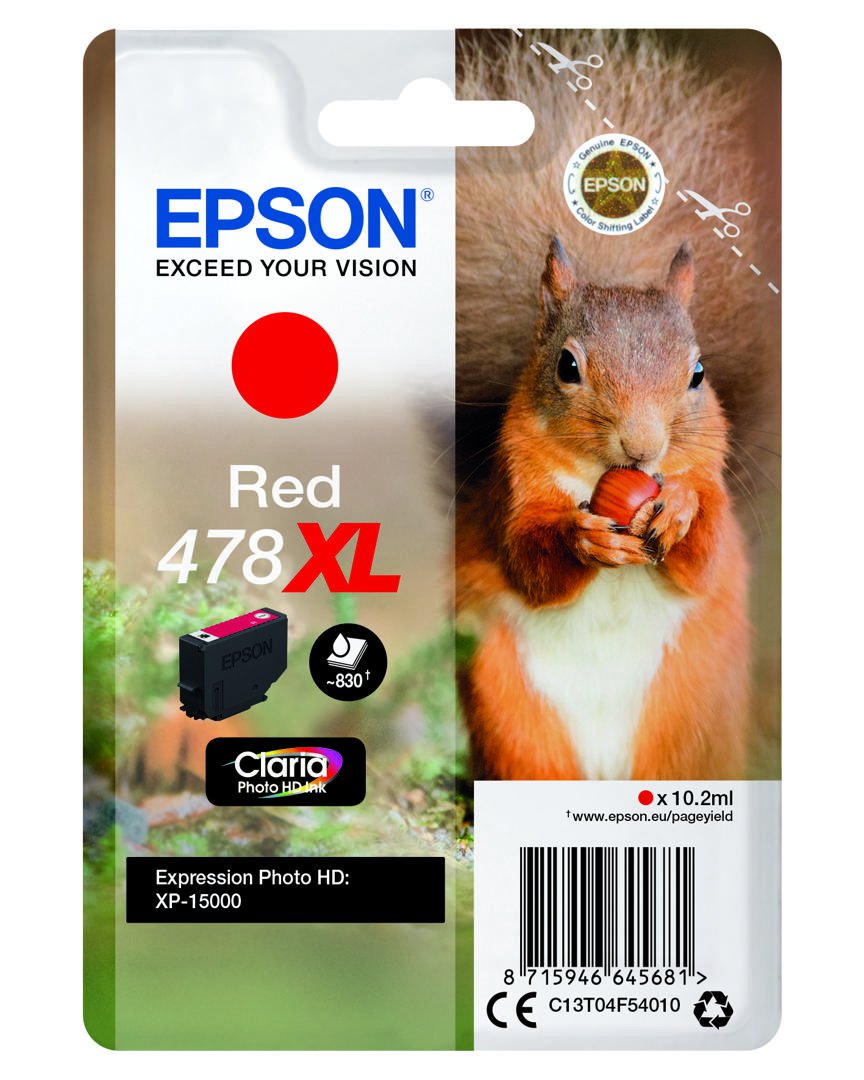 Epson Singlepack Red 478XL Claria Ph