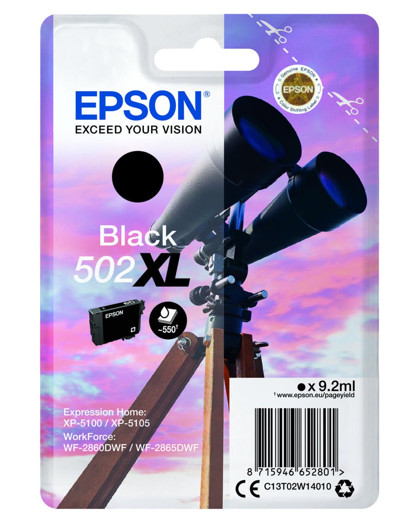 Epson 502 XL Black/Svart9.2ml 550bls
