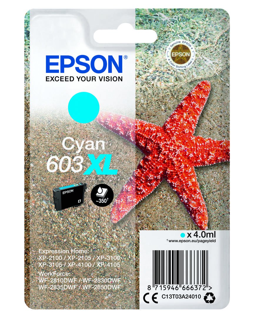 Image of Epson 603XL Cyan blek