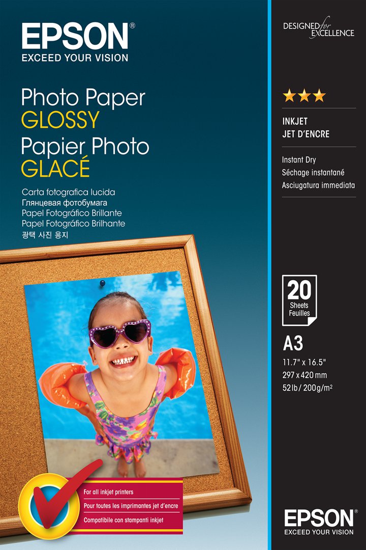 Epson A3 Glossy Photo Paper 200gr/m2, 20 blöð