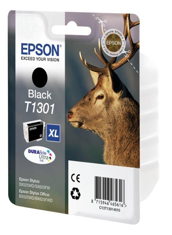 Epson T1301 Black/Svar Blek 25,4ml 945bls