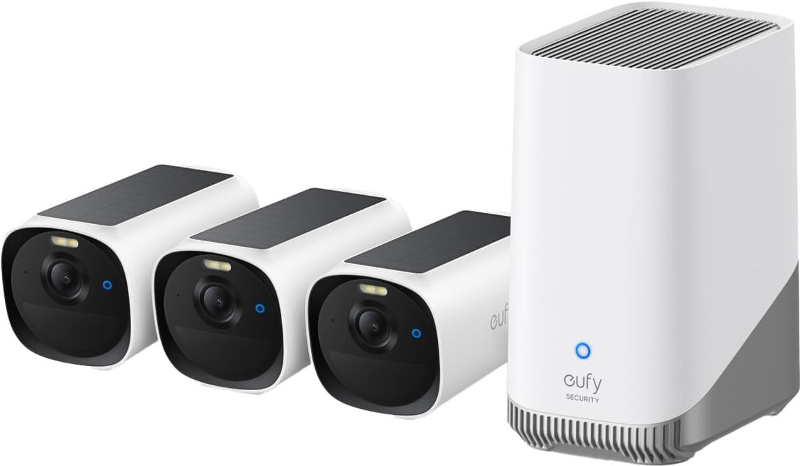 Image of Eufy E40 3 myndavélar og HomeBase 3 í pakka