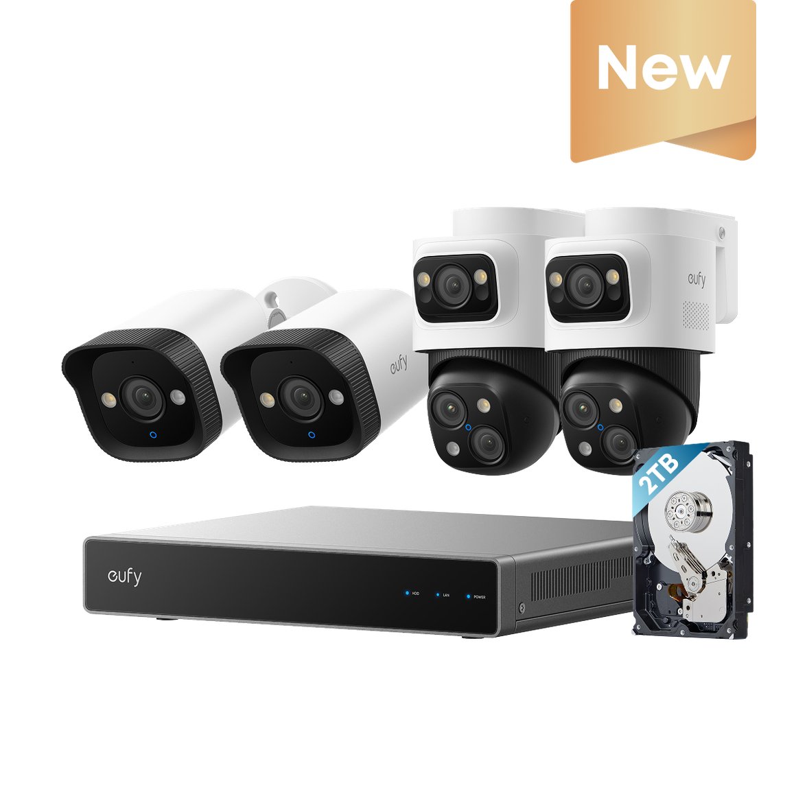 Eufy eufyCam S4 NVR pakki m/2x S4 og 2x E40