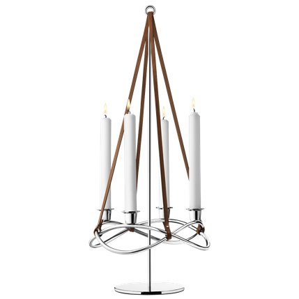 Image of Georg Jensen Upphengi f/Season kertastjaka háglans stál/leður