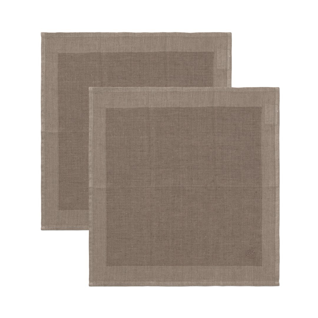 Image of Georg Jensen Damask Servíettur Plain 2stk Mahogany Brown