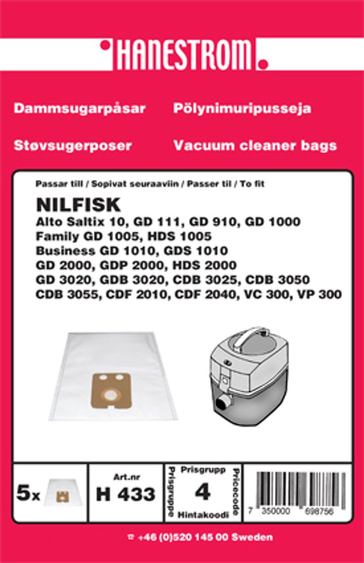 Image of Elvita Ryksugupokar fyrir Nilfisk Thor R, 5 stk