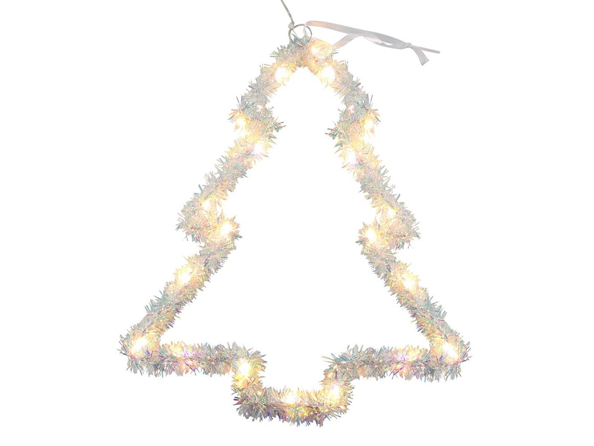 Image of Hit Jólatré hangandi fluffy 35cm 20led timer white