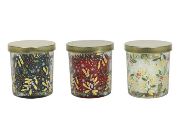 Image of Hit Ilmkerti í kertaglasi Jóla ö7,5x8,5cm 3 mism 1stk