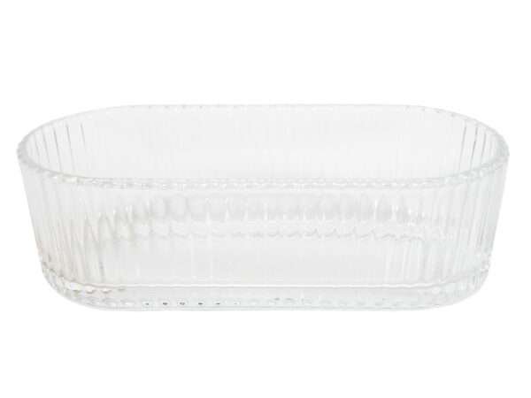 Image of Hit Skál oval gler riffluð 17x8cm h:5cm glær 1stk 