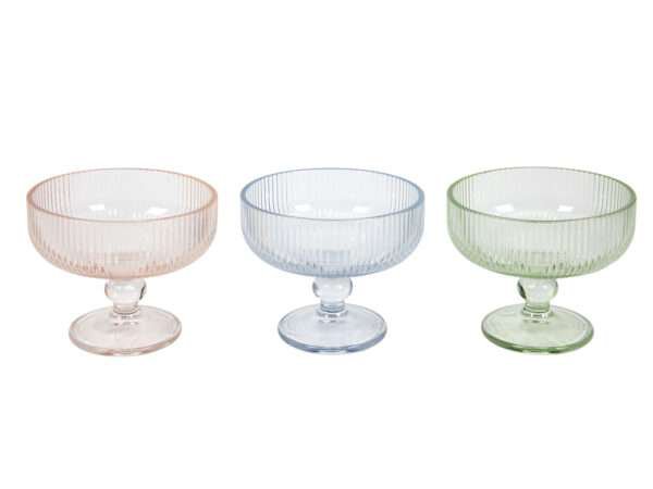 Image of Hit Skál á fæti gler 170ml h:10cm ö:11,7cm 3 mismunandi litir 1stk 