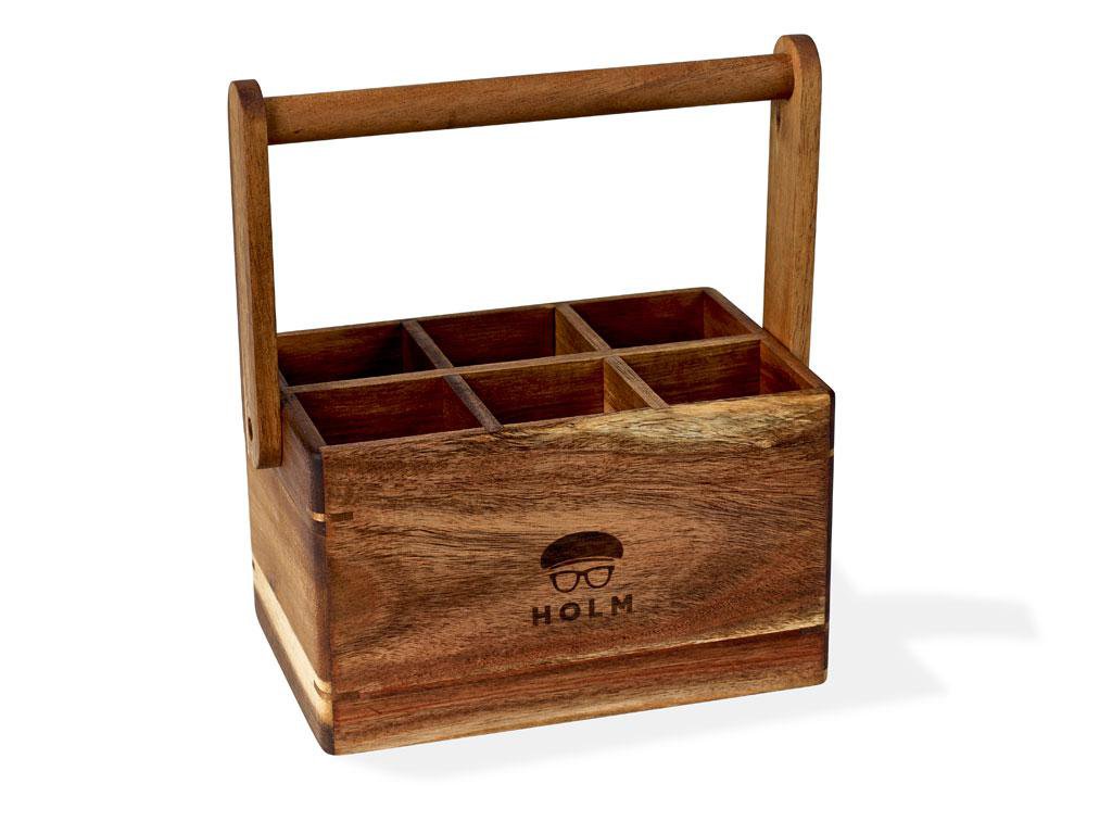 Image of Holm Kassi með 6 hólfum acacie viður