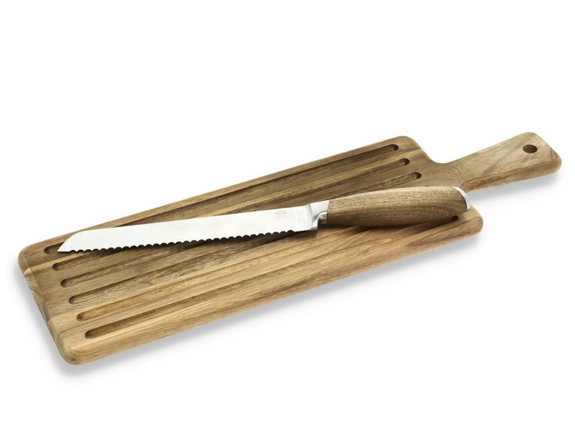 Image of Holm Brauðbretti með hníf Stainless stál/Acacia viður