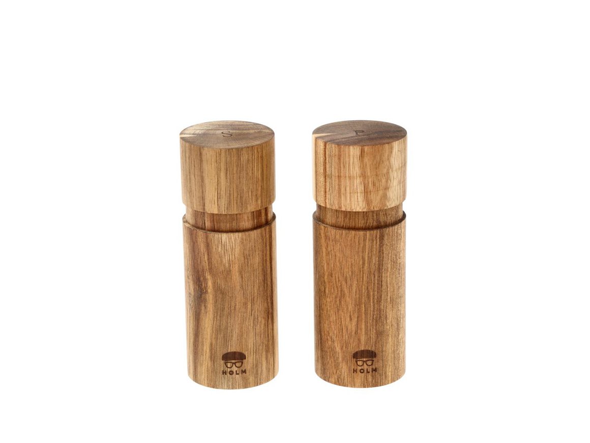 Holm Salt og pipar kvörn sett 15cm Acacia viður