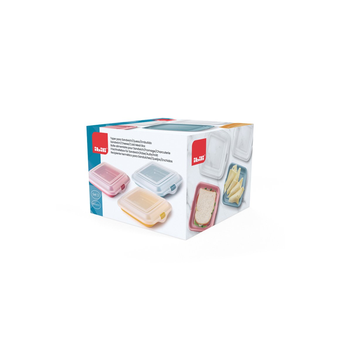 Image of Ibili Áleggsbox 14x14x3.6cm 3stk pk