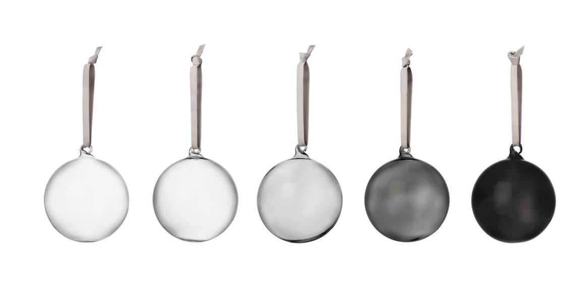 iittala Jólakúlur gler 80mm 5stk grey
