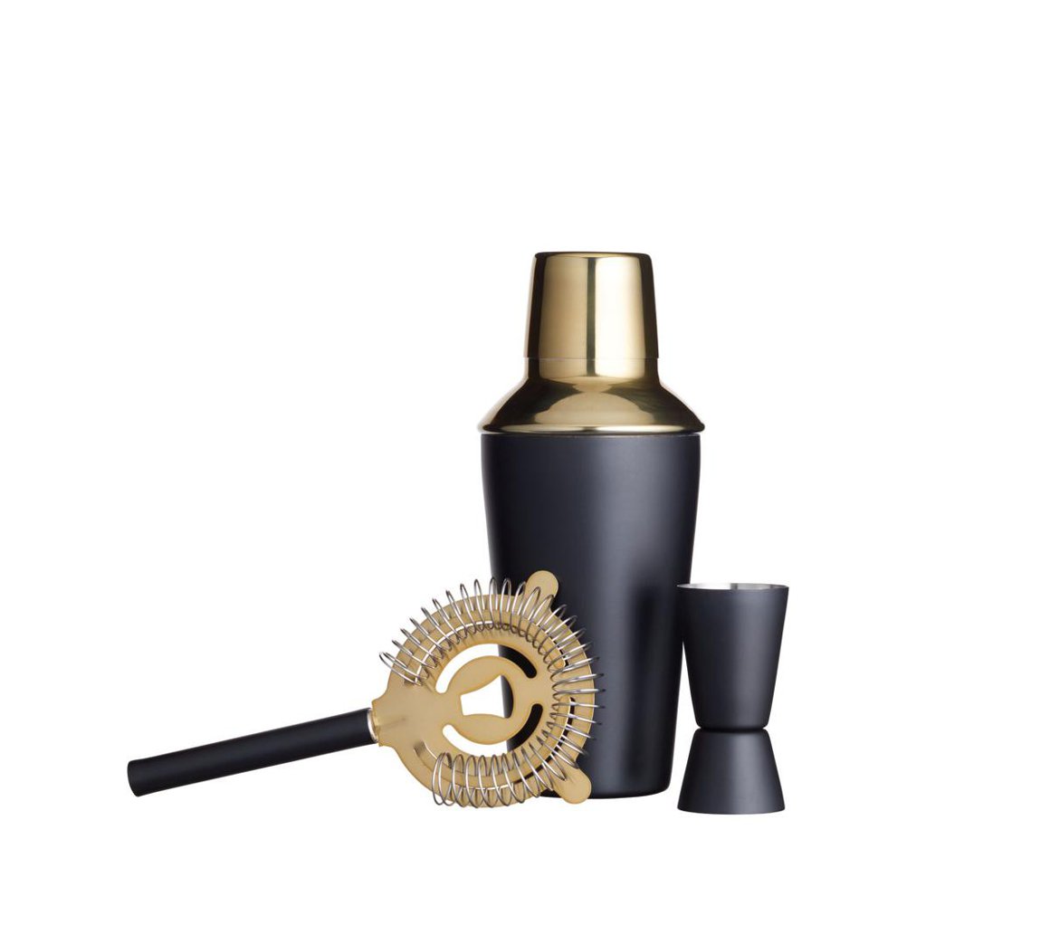 KitchenCraft Bar Craft kokteilsett 3stk 500ml black/gold
