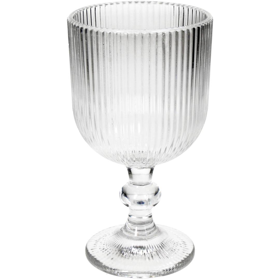 Kersten Glas á fæti gler rifflað ö9cm h:17cm clear