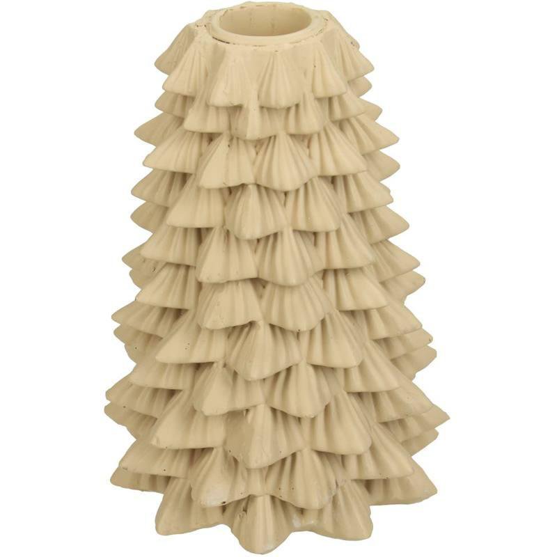 Kersten Kertastjaki jólatré 9.5x9.5x13cm beige